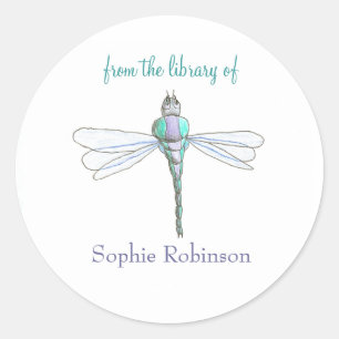 "Uit de bibliotheek van" libelle-boekenlegstickers Ronde Sticker