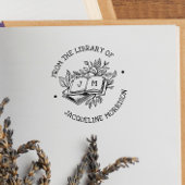 Uit de bibliotheek van oude botanische boeken init rubberstempel