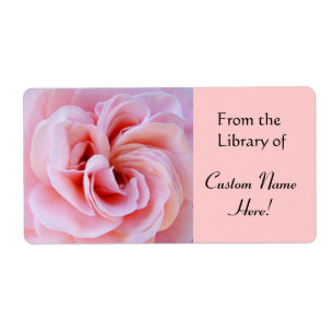 Uit de bibliotheek van stickerboeklabels Roze Roos Etiket