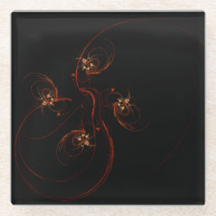 Uit de donkere Abstracte kunst Glazen Onderzetter