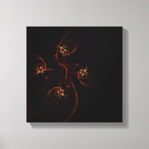 Uit de donkere Abstracte kunst zwart-wit Canvas Afdruk