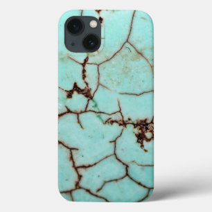 Uit de Gemstone-reeks - Turquoise Cracked iPhone 13 Hoesje