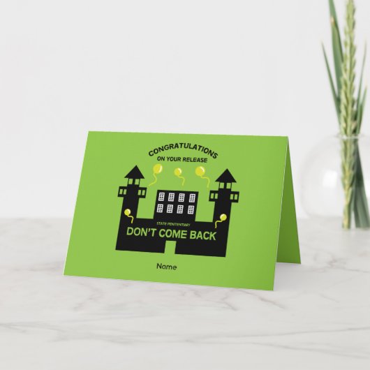 Uit de gevangenis vrijgelaten gift tweetonnenkoffe kaart (Voorkant)