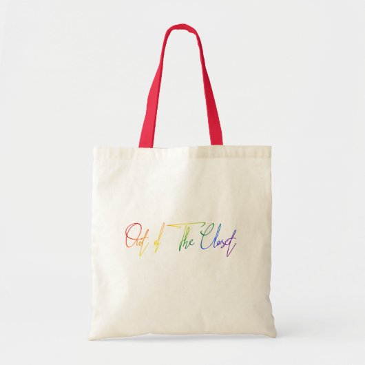 Uit de kast LGBT Rainbow Flag Handwriting Tote Bag (Voorkant)