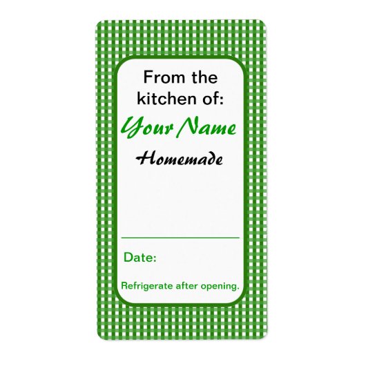 Uit de keuken van aangepaste inblikken etiketten g (Voorkant)