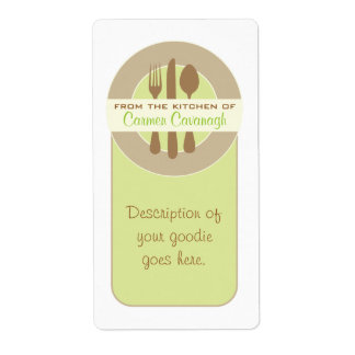Uit de keuken van containerlabels (avacado) etiket