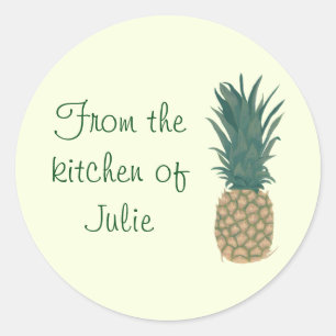 Uit de keuken van de ananassap-kledingkers ronde sticker