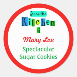 Uit de keuken van de roodgroene bakkers ronde sticker