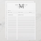 Uit de keuken van de zilvergrijze monogram (Voorkant / Achterkant)