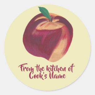 Uit de keuken van gepersonaliseerde perzik deksel  ronde sticker