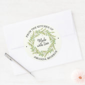 Uit de keuken van Greenery Wreath Ronde Sticker (Envelop)