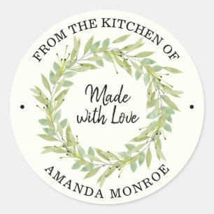 Uit de keuken van Greenery Wreath Ronde Sticker