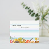 Uit de keuken van Herfst Vrijgezellenfeest Recept Briefkaart (Staand voorkant)