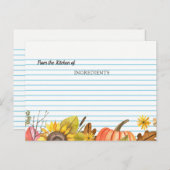 Uit de keuken van Herfst Vrijgezellenfeest Recept Briefkaart (Voorkant / Achterkant)