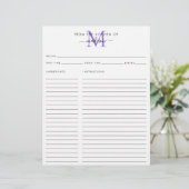 Uit de keuken van het Paarse vioolmonogram (Staand voorkant)