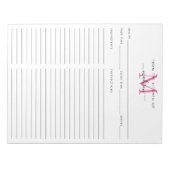 Uit de keuken van het roze monogram notitieblok (Voorkant)