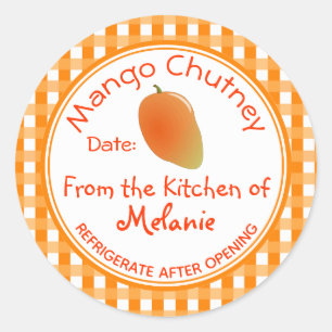 Uit de keuken van Mango Chutney zelfgemaakte inbli Ronde Sticker