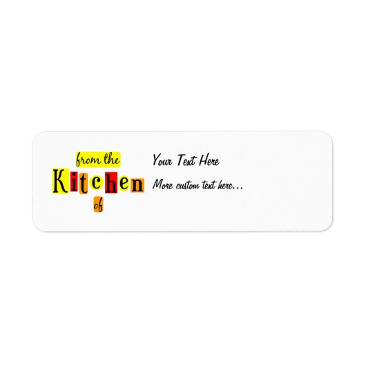 Uit de keuken van Retro Custom Canning Label Label (Voorkant)