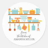 Uit de keuken van Retro Ronde Sticker (Voorkant)