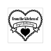 Uit de keuken van .. Rustiek Hart Gepersonaliseerd Rubberstempel (Afrduk)