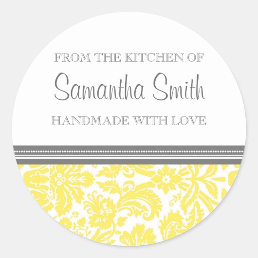 Uit de keuken van Sticker Lemon Damask (Voorkant)