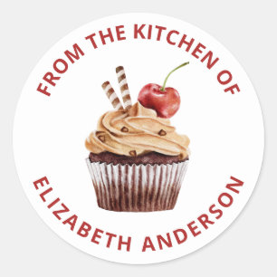 Uit de keuken van taarten snoep Cupcake bakkerij Ronde Sticker