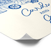 Uit de markt blauw krabbels bruids Kaarten Geschen Poster (Hoek)