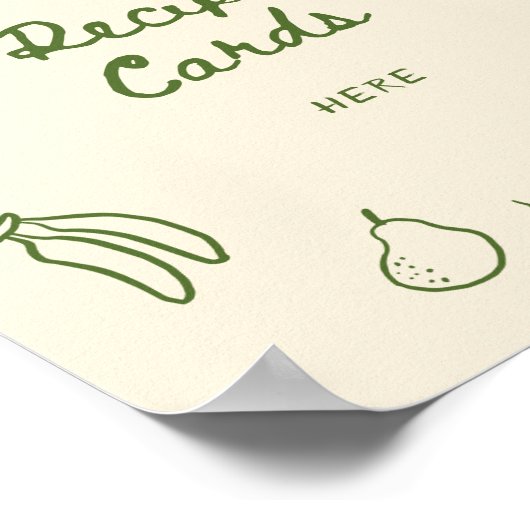 Uit de markt Groene Hand getrokken recept Poster (Hoek)