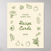 Uit de markt Groene Hand getrokken recept Poster (Voorkant)
