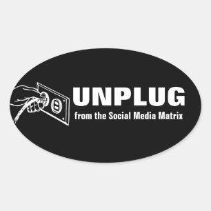 Uit de matrix Sociale media verwijderen Ovale Sticker