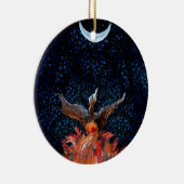 Uit de vlammen: Phoenix Rising Keramisch Ornament (Rechts)