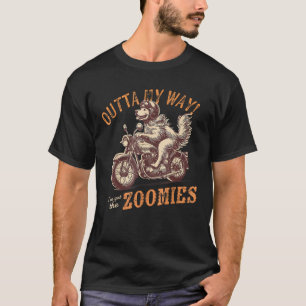 Uit de Weg Ik Heb Zoomies Grappige Hond Gouden Bik T-shirt