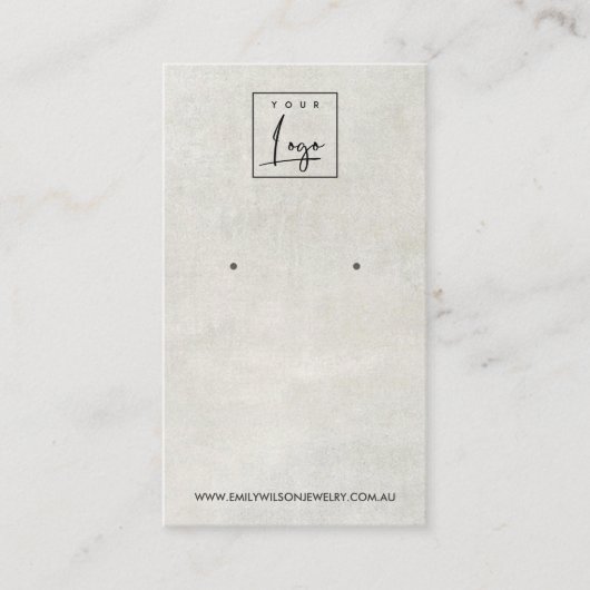 UIT DE WIT-GRAY CONCRETE STUD EARRING DISPLAY-KAAR VISITEKAARTJE (Voorkant)