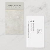 UIT DE WIT-GRAY CONCRETE STUD EARRING DISPLAY-KAAR VISITEKAARTJE (Voorkant / Achterkant)