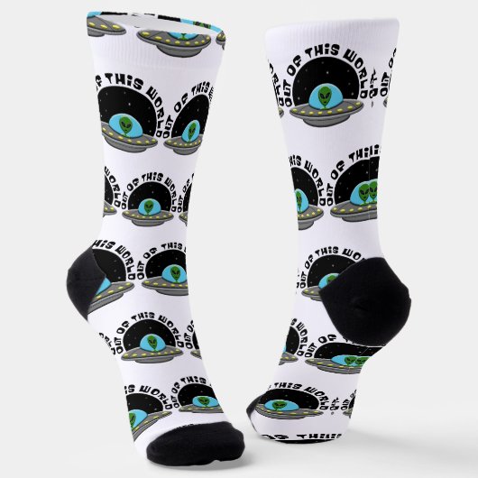Uit deze wereld alien UFO-ruimte Sokken (Gebogen)