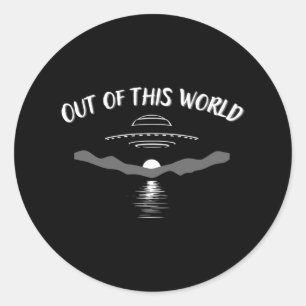 Uit deze wereld meme grap ronde sticker