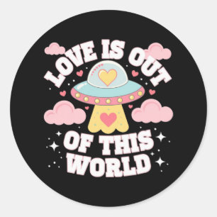 Uit deze wereld meme grappig citaat ronde sticker