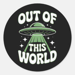 Uit deze wereld meme viraal ronde sticker