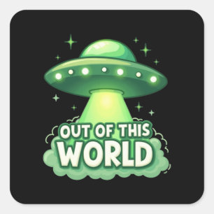 Uit deze wereld meme virale quote vierkante sticker