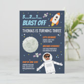 Uit deze wereld Outer Space Kids Verjaardagsfeest Kaart (Staand voorkant)