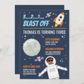 Uit deze wereld Outer Space Kids Verjaardagsfeest Kaart (Voorkant / Achterkant)