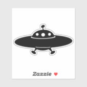 Uit deze wereld: Retro UFO Silhouet Sticker (Vel)