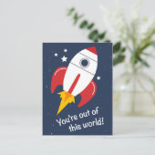 Uit deze wereld Rocket Verjaardag Briefkaarten (Staand voorkant)