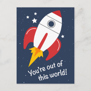 Uit deze wereld Rocket Verjaardag Briefkaarten