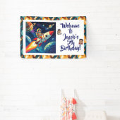 Uit deze Wereld Ruimte Thema Jongen Verjaardag Spandoek (Insitu)