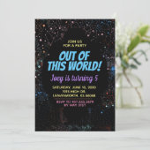 Uit deze World Outerspace Invitation Kaart (Staand voorkant)