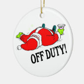 Uit dienst Drink kerstman Keramisch Ornament (Links)