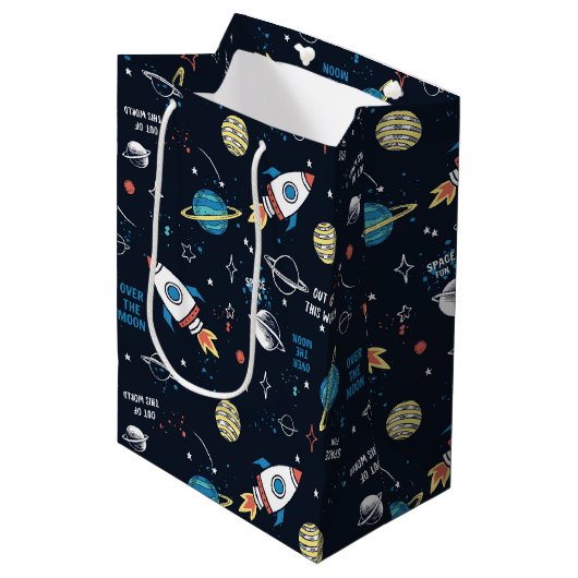 Uit dit World Space Pattern Medium Cadeauzakje (Voorkant Gekanteld)
