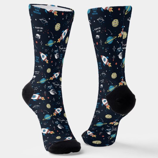 Uit dit World Space Pattern Sokken (Gebogen)