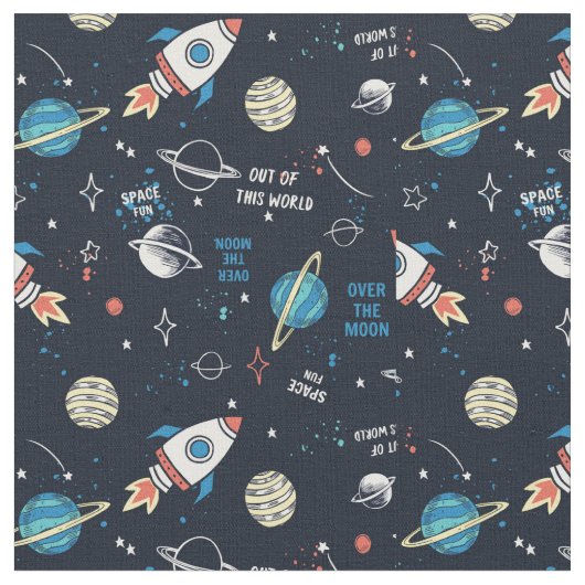 Uit dit World Space Pattern Stof (Close Up)
